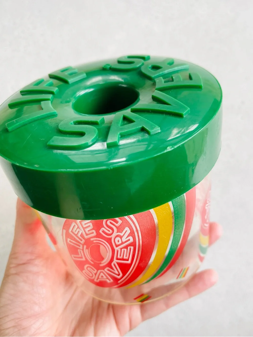 Vintage Plastic Life Savers Candy Container Jar with Lid Lifesavers